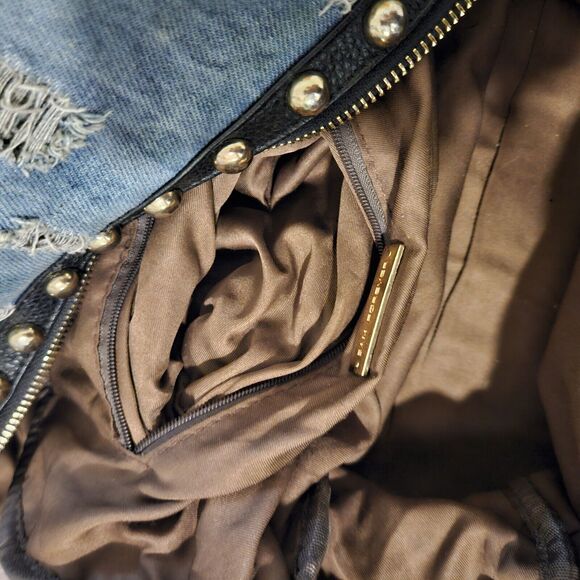 Unique Stunning Backpack. Distressed Soft Denim. Patches. Embroidery Bling Euc - Picture 13 of 13